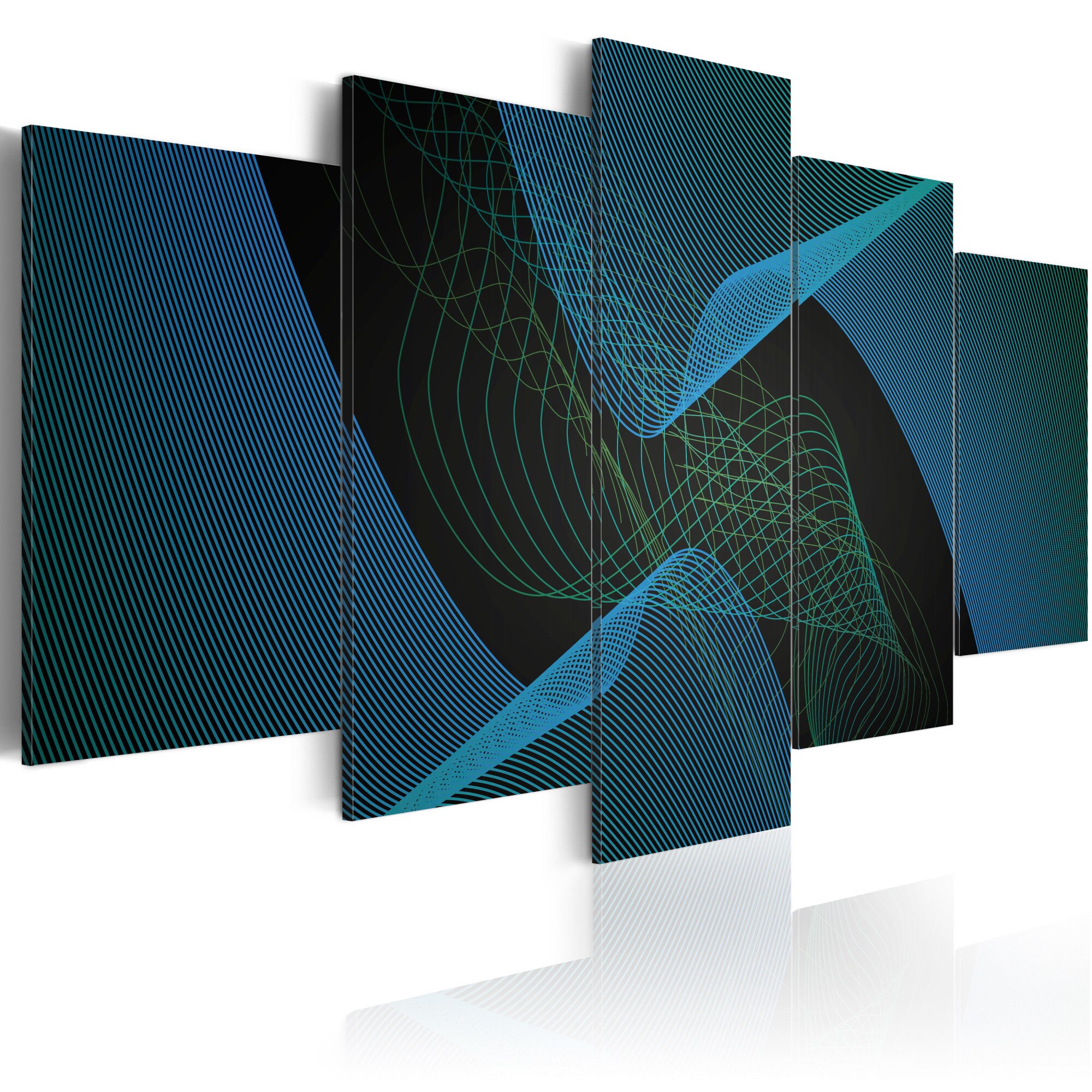 Tablou canvas 5 piese - Dark abstraction - 200x100 cm