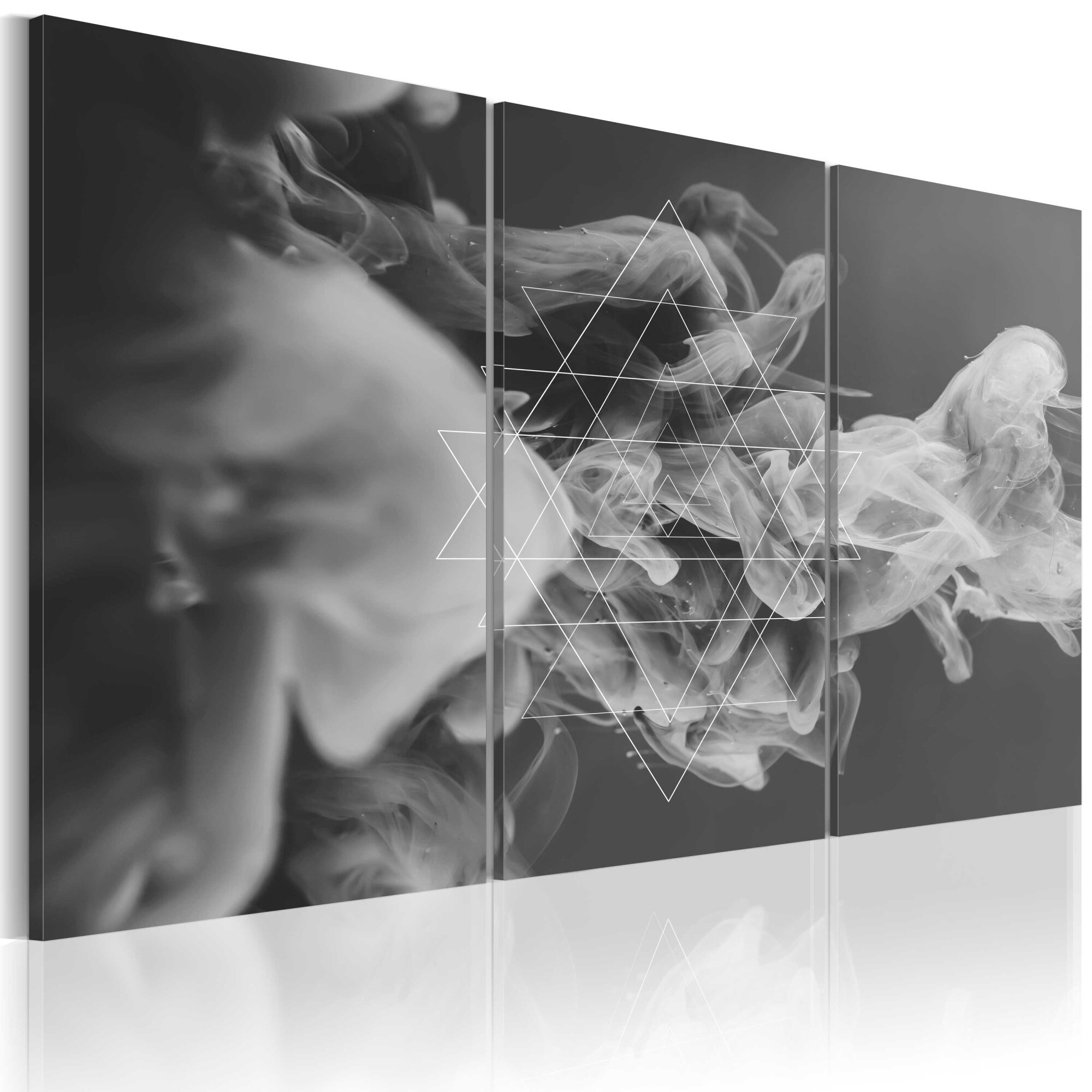 Tablou canvas 3 piese - Fum si simetrie - 60x40 cm