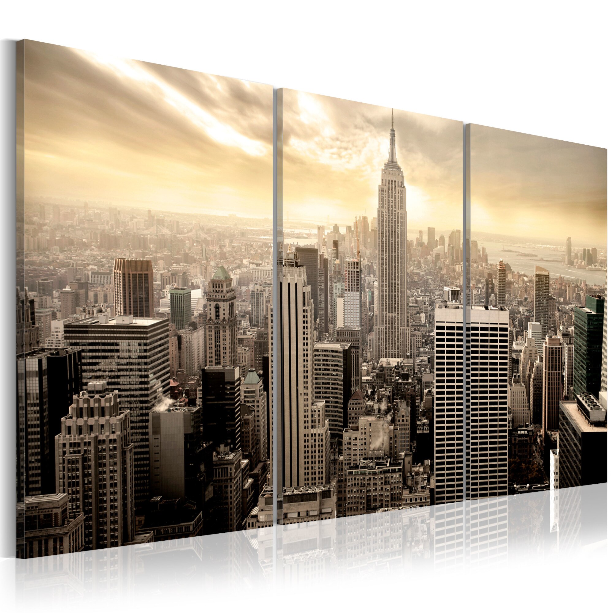 Tablou canvas 3 piese - Buna dimineata NYC! - 60x30 cm