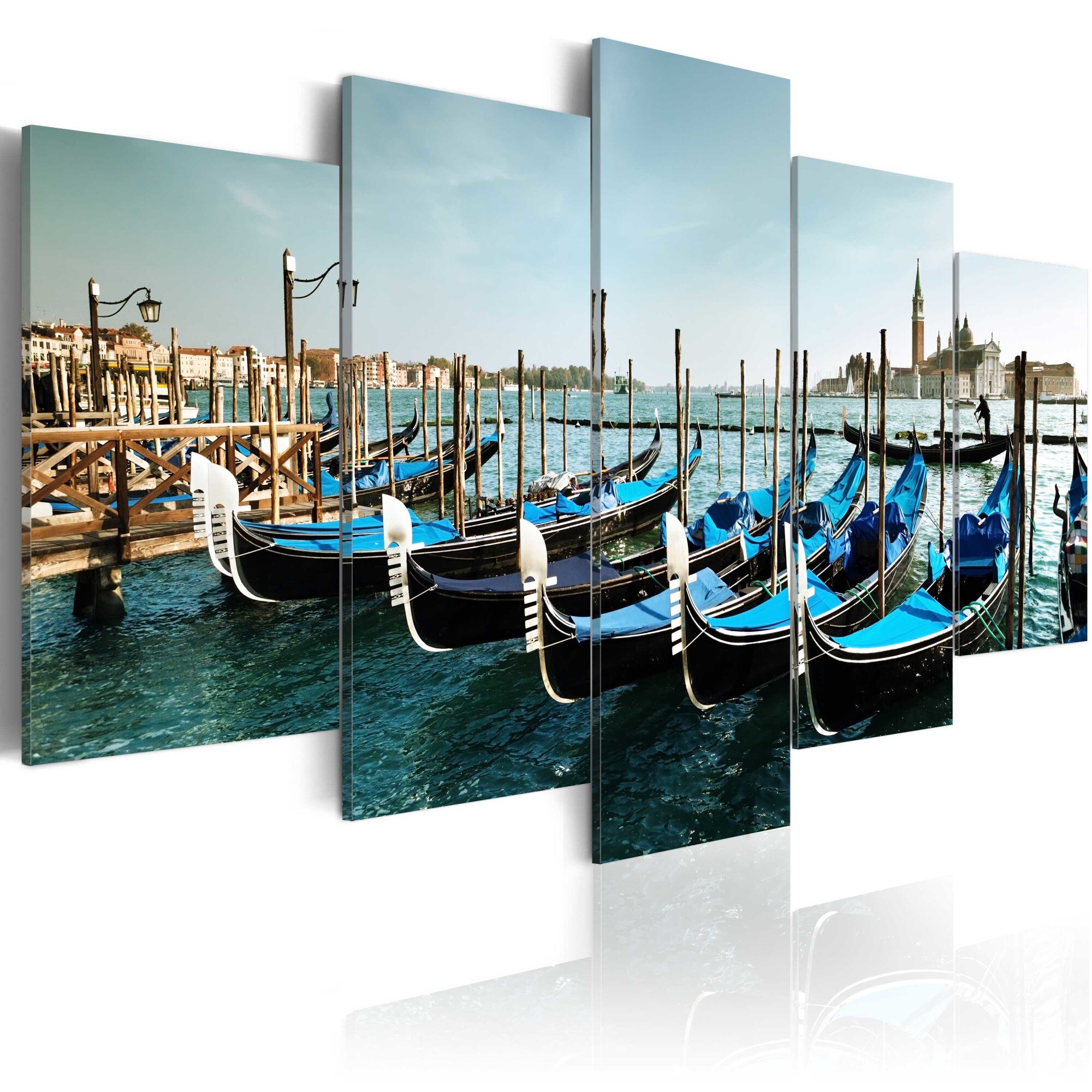 Tablou canvas 5 piese - Acanal din Venetia - 200x100 cm