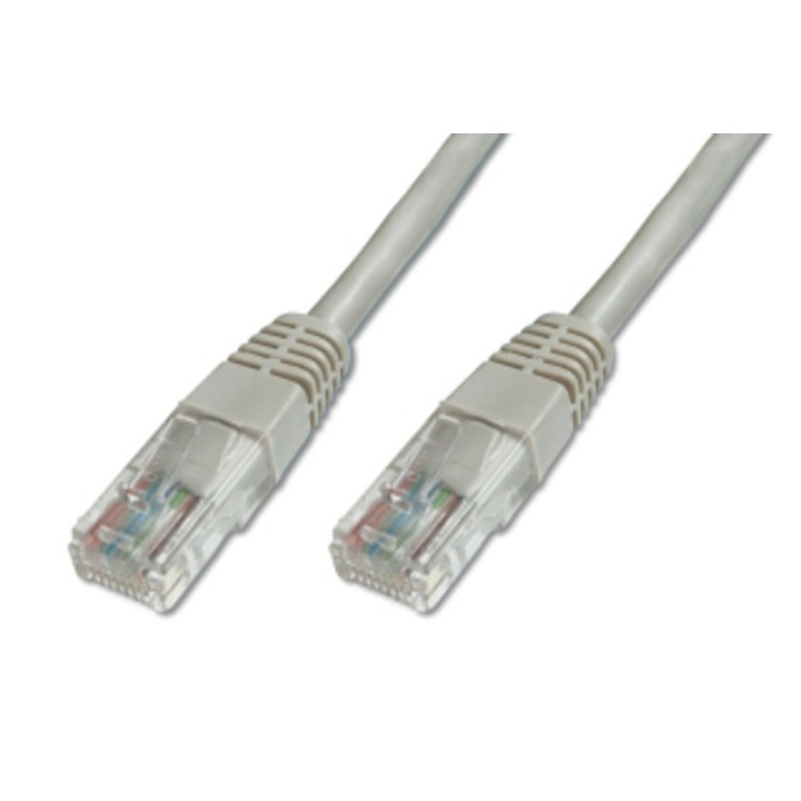 Пач кабел Digitus, Premium CAT, UTP, 1м, Сив