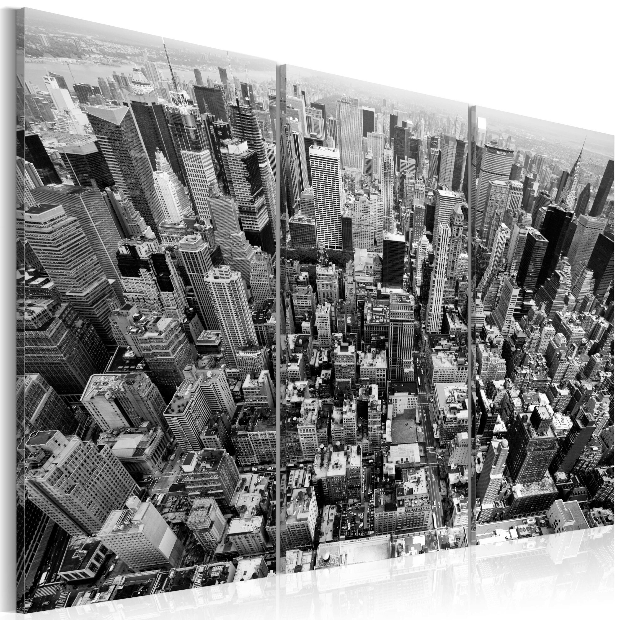 Tablou canvas 3 piese - Vedere amaruntita pe acoperisurile din New York - 120x80 cm