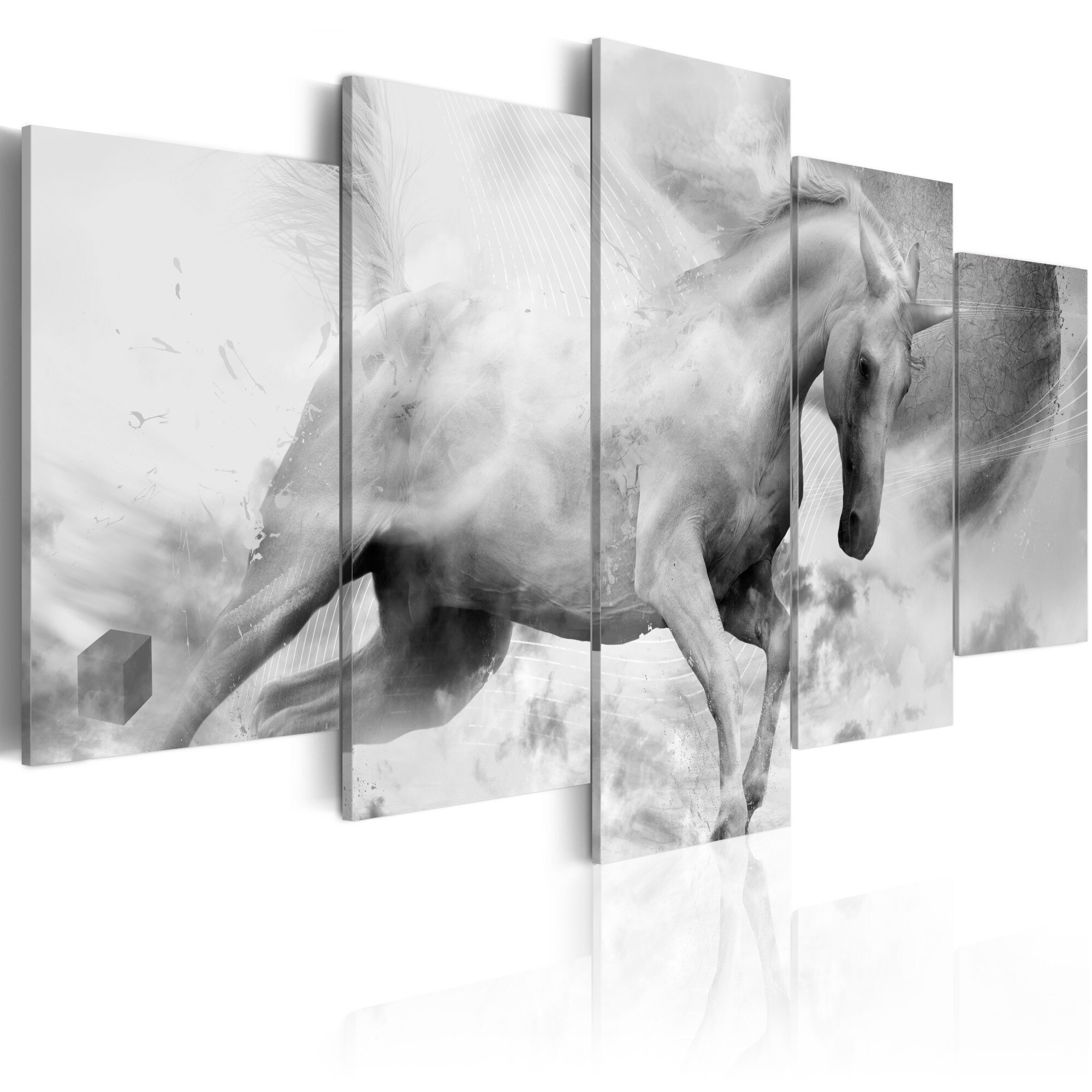 Tablou canvas 5 piese - Ultimul unicorn - 100x50 cm