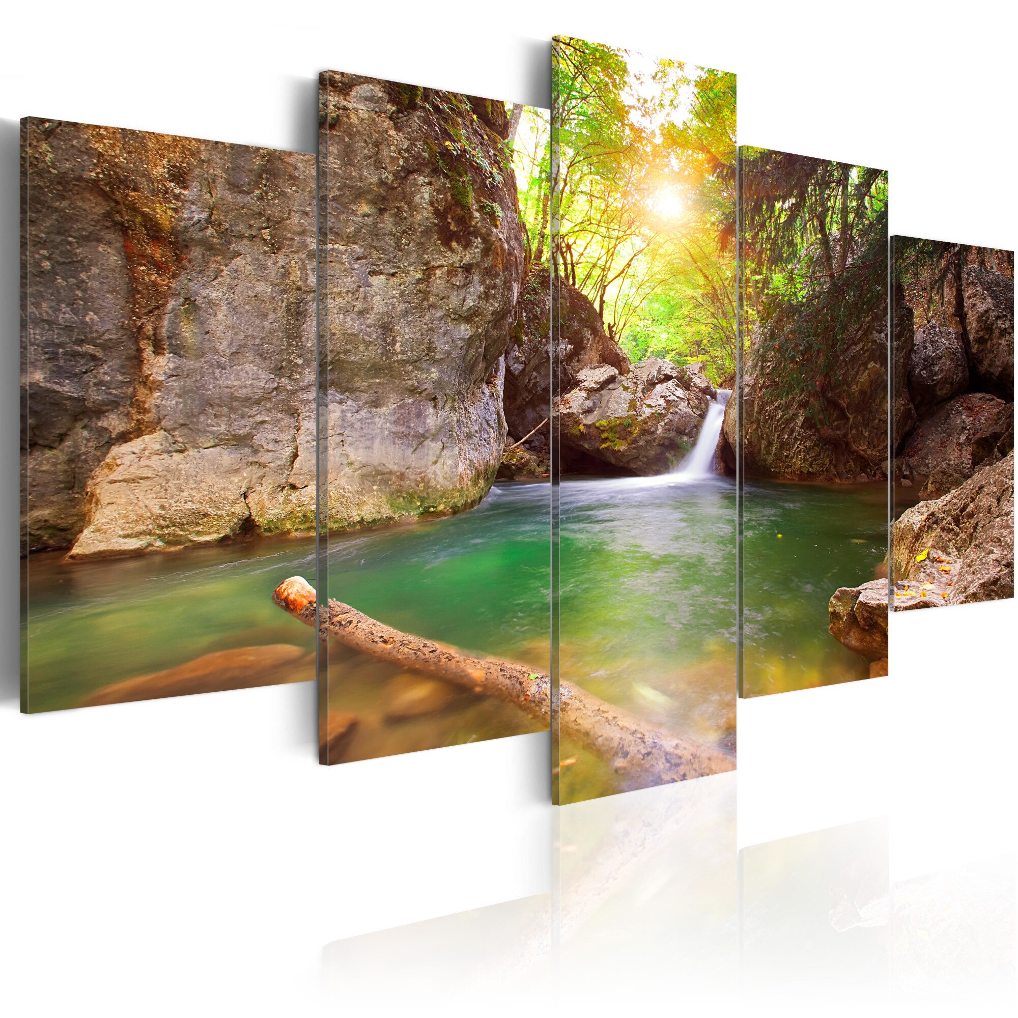 Tablou canvas 5 piese - Lacul Acrystal Clean - 100x50 cm