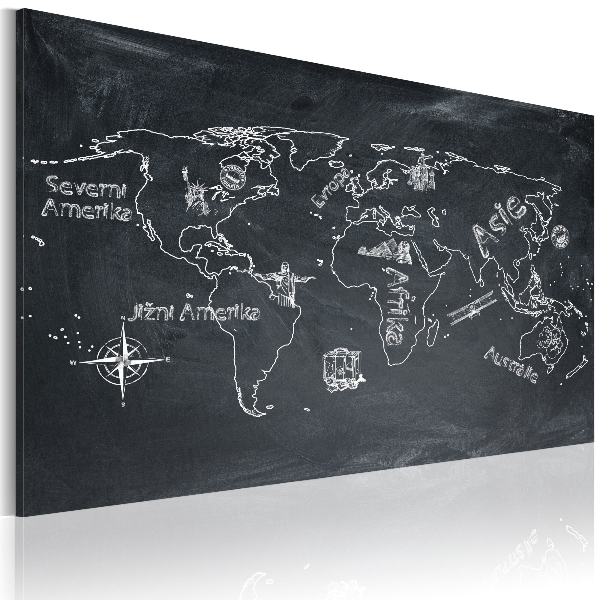 Tablou canvas - Lectie de geografie (limba ceha) - 60x40 cm