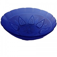 Set 12 boluri rotunde BBC sb 735, din sticla transparenta albastra cu model 170mm 500ml