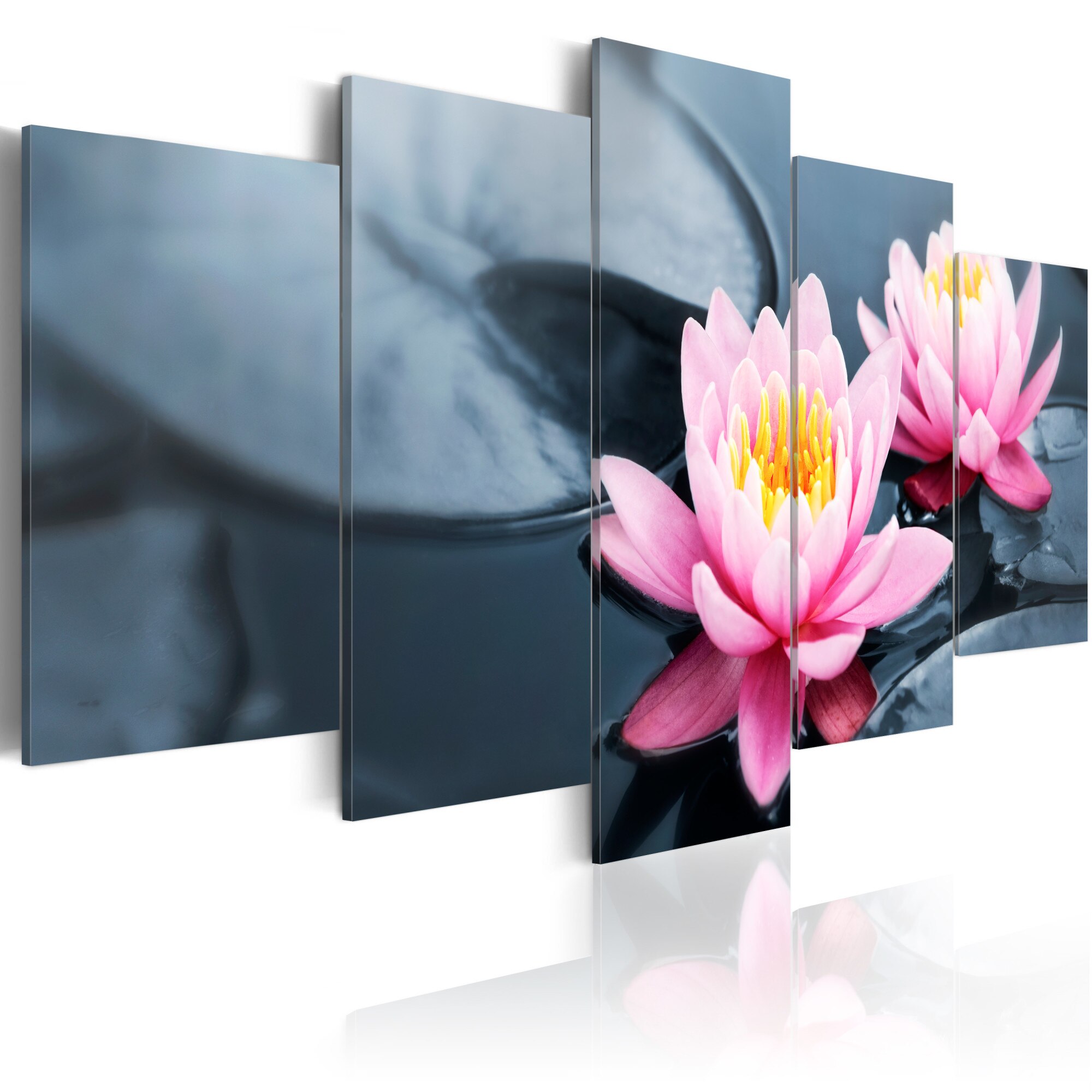 Tablou canvas 5 piese - Waterlily vis - 100x50 cm