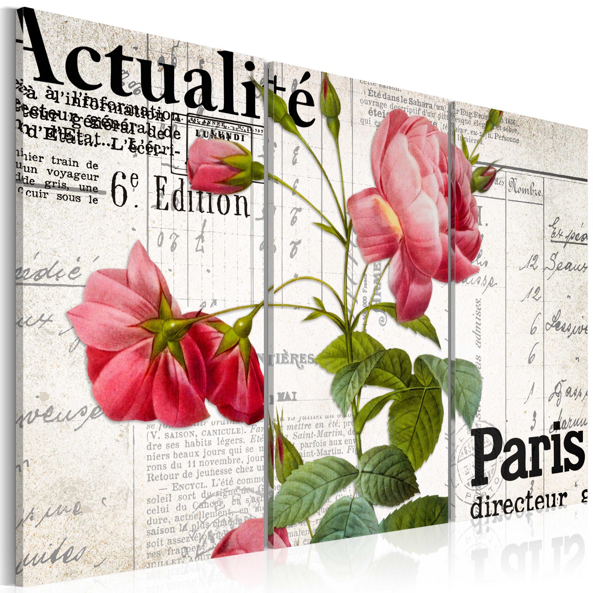 Tablou canvas 3 piese - Paris directeur - 60x40 cm