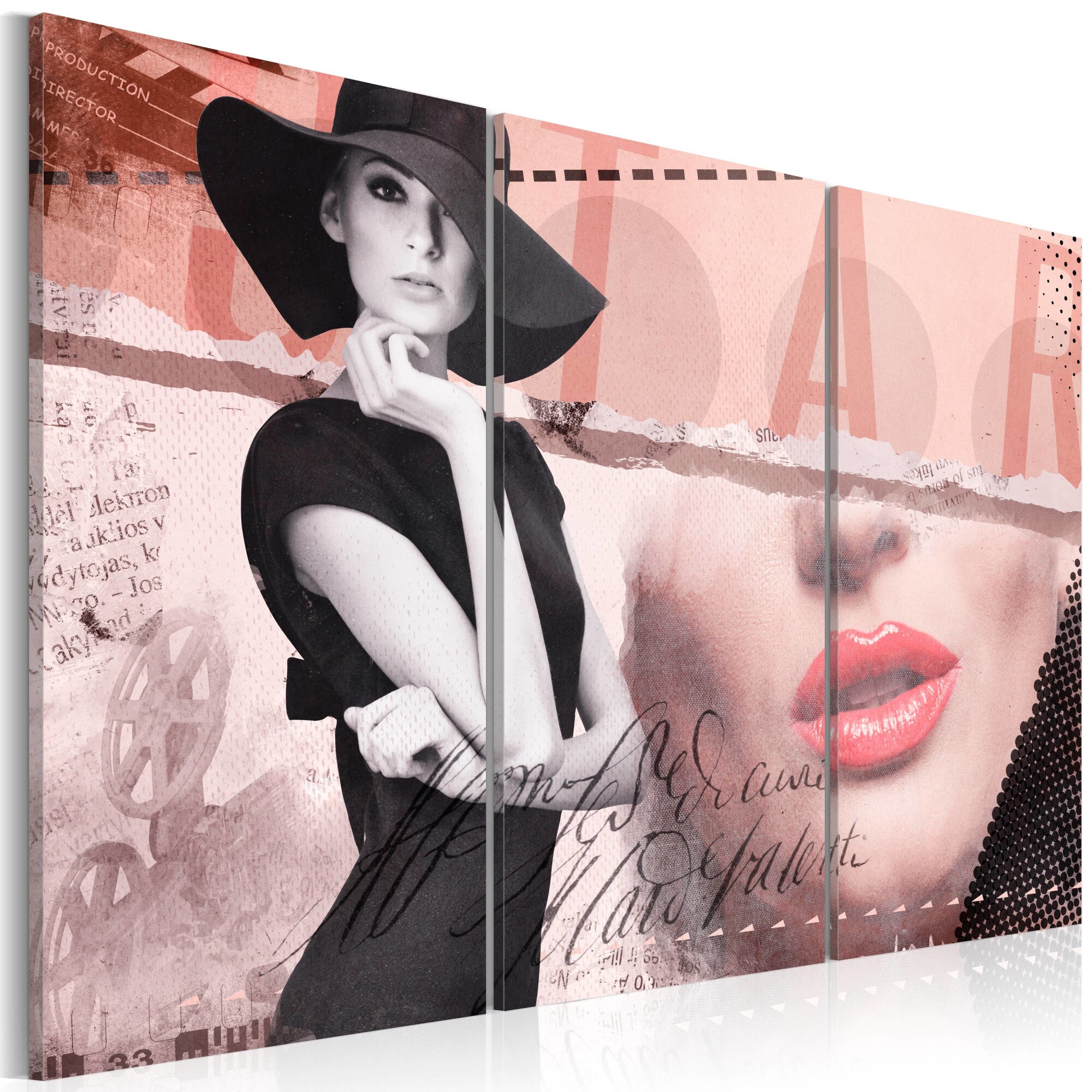 Tablou canvas 3 piese - Madame Chic - 60x40 cm