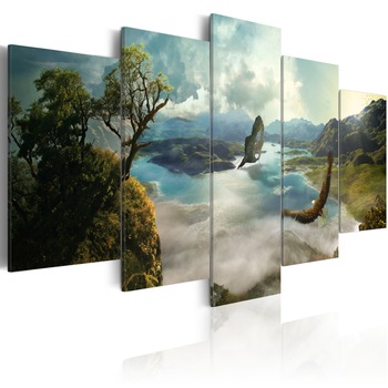 Tablou canvas 5 piese - Zborul lui Falcon - 100x50 cm Tablou canvas 5 piese - Zborul lui Falcon - 100x50 cm