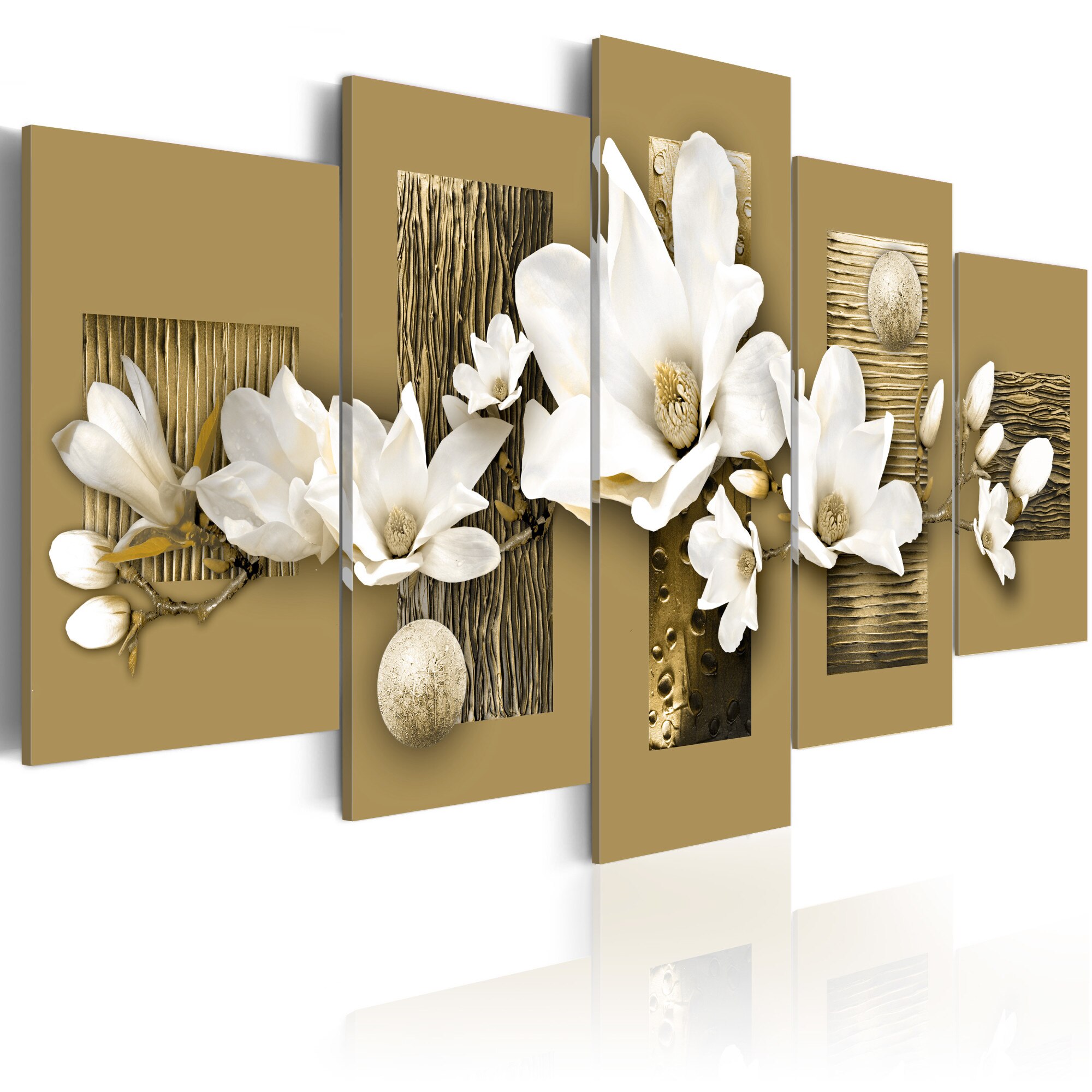Tablou canvas 5 piese - Magnolia gradina - 100x50 cm