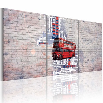 Tablou canvas 3 piese - Harta: Marea Britanie - 60x30 cm Tablou canvas 3 piese - Harta: Marea Britanie - 60x30 cm