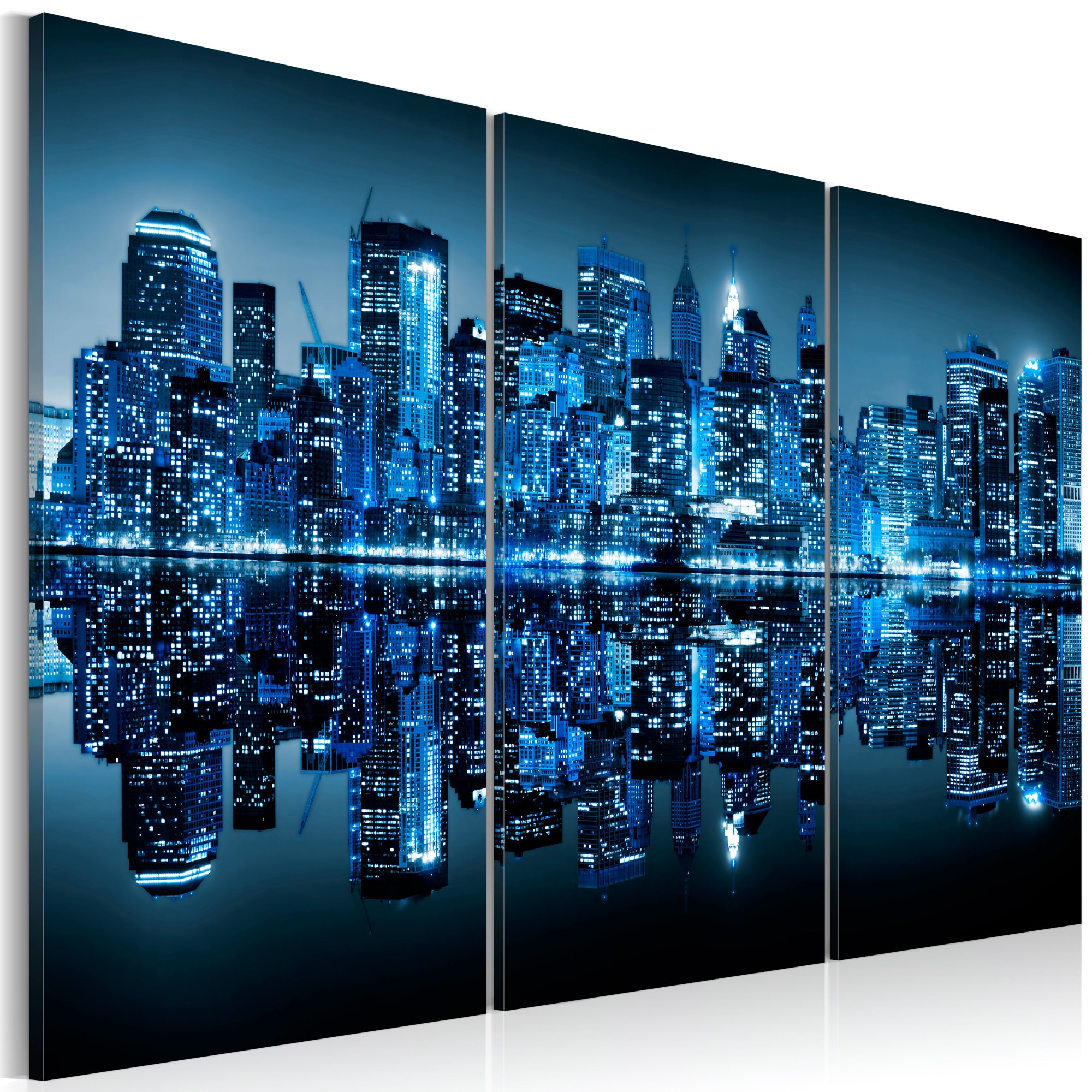 Tablou canvas 3 piese - Manhattan In albastru - 120x80 cm
