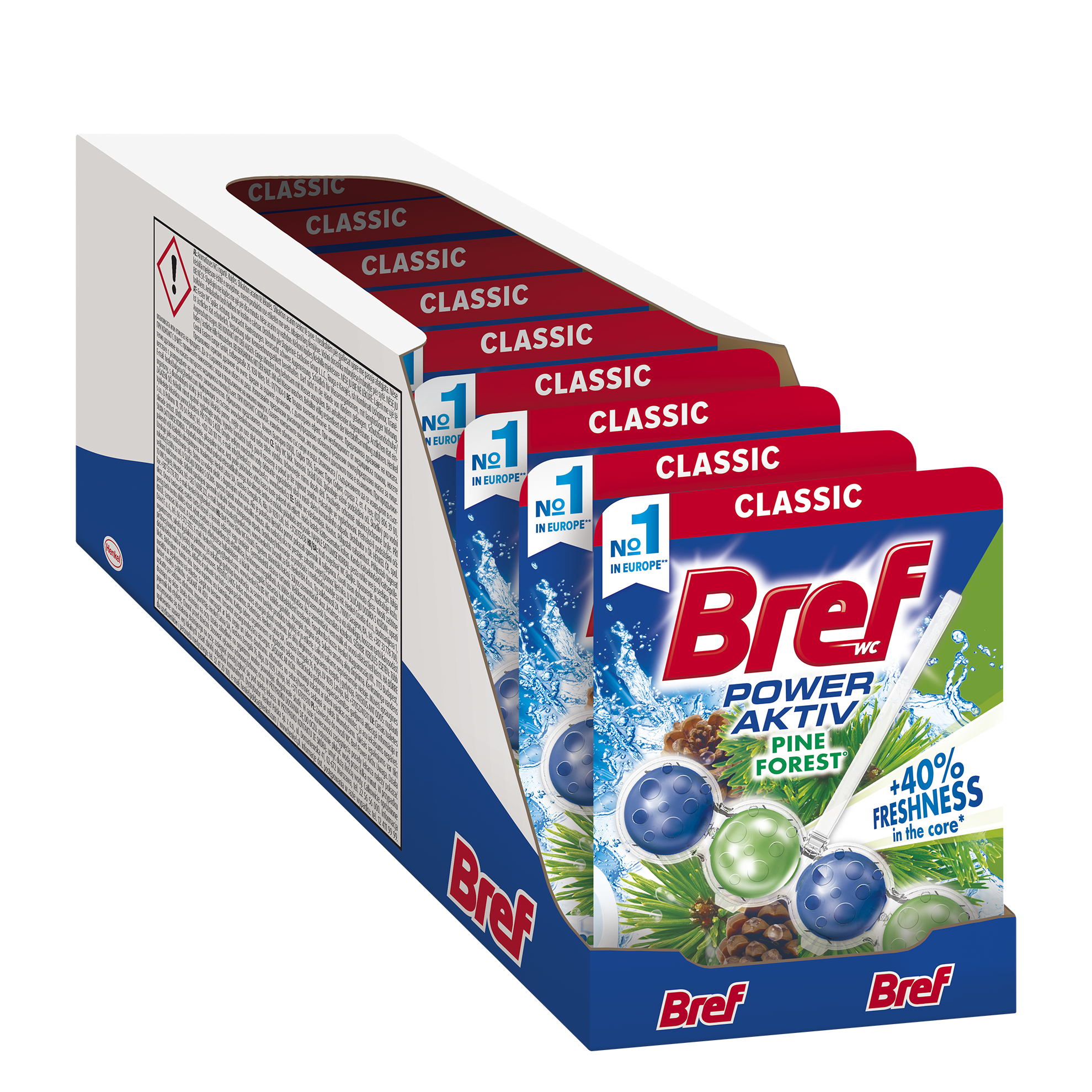 Pachet Promo: Odorizant toaleta Bref Power Aktiv Pine, 10x50 g