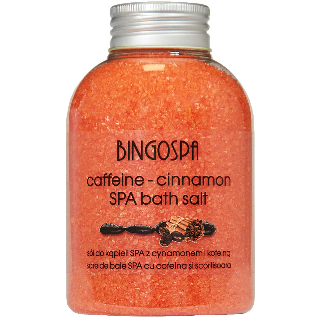 Sare de baie anticelulitica, BingoSpa, Cofeina si scortisoara, 600 g