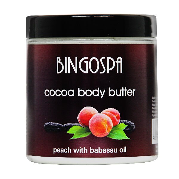 Unt hidratant de cacao, BingoSpa, Ulei de babassu si Piersici, 250 g