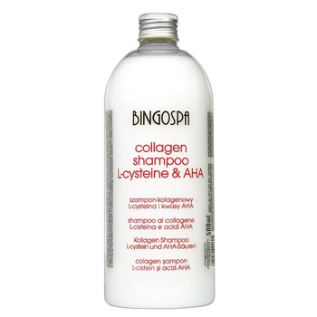 Sampon cu L-cisteina, colagen si acizi AHA, BingoSpa, Pentru par fragil si deteriorat, 500 ml Sampon cu L-cisteina, colagen si acizi AHA, BingoSpa, Pentru par fragil si deteriorat, 500 ml