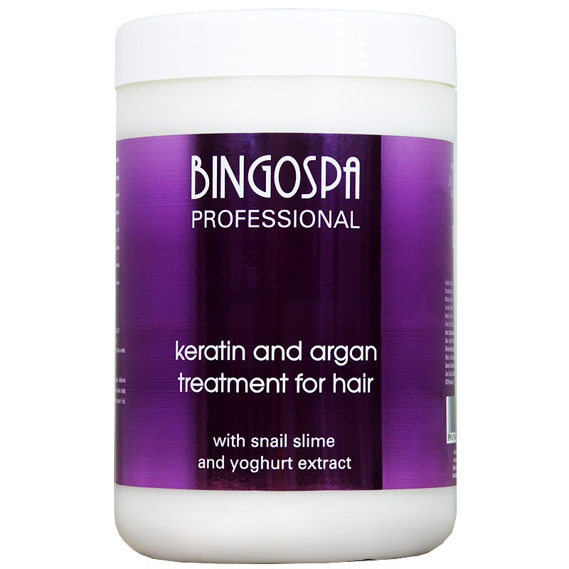Tratament pentru par BingoSpa, Keratina/Ulei de argan, Extract de iaurt, 1 kg