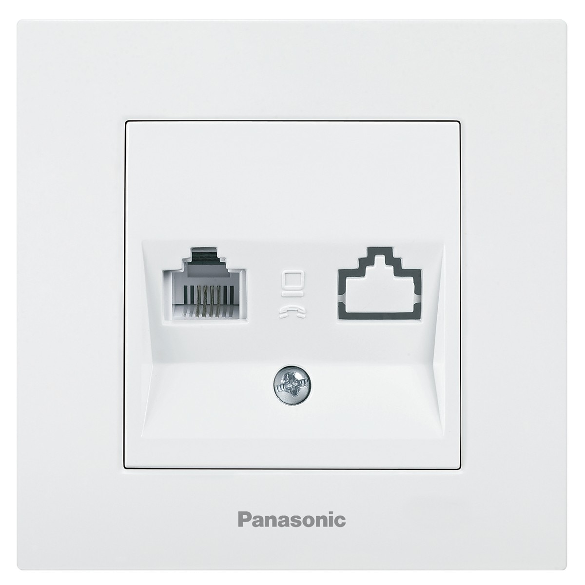 Priza telefon Panasonic Karre Plus, Alb, cat3