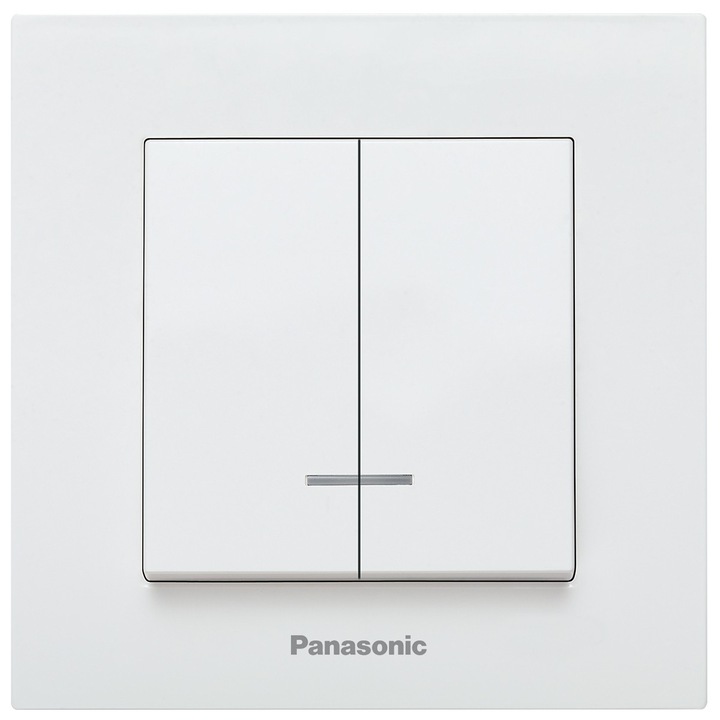 Прекъсвач с LED Karre Plus Panasonic, Бял