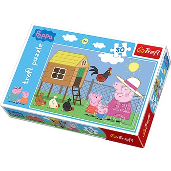 Puzzle Trefl, Peppa Pig la ferma, 30 piese Puzzle Trefl, Peppa Pig la ferma, 30 piese