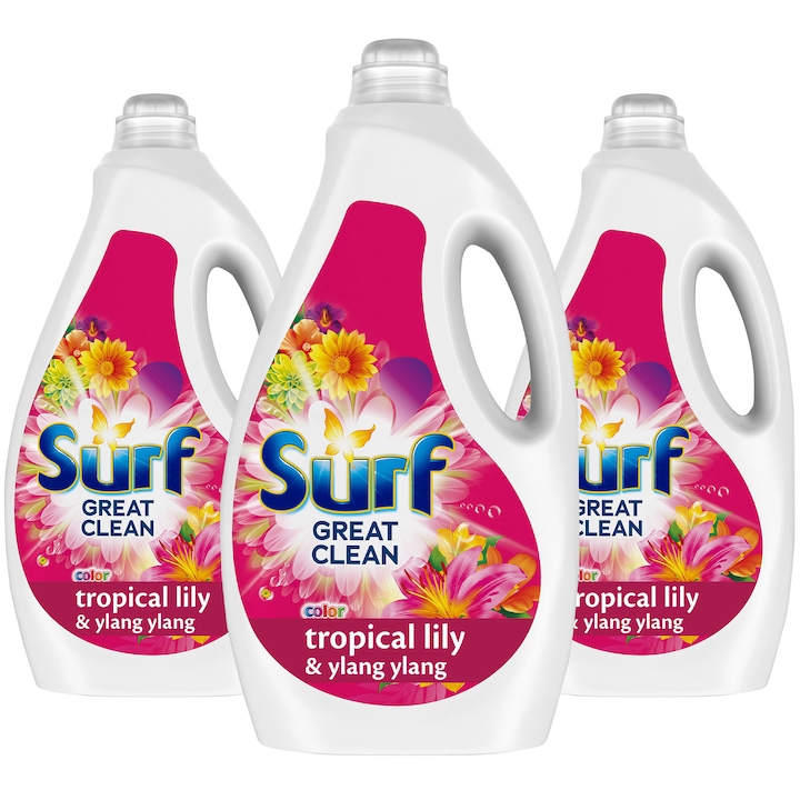 Гел за пране SURF Tropofical, 3x60 пранета, 3x3L