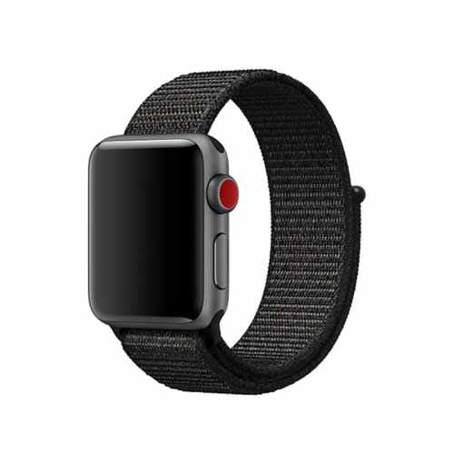 Curea pentru Apple Watch, Bibilel, compatibil cu dimensiunea 42mm, Sport Band, Textil, Negru, BBL490