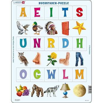 Puzzle Primele Cuvinte in Limba Germana, 15 piese, Larsen Puzzle Primele Cuvinte in Limba Germana, 15 piese, Larsen