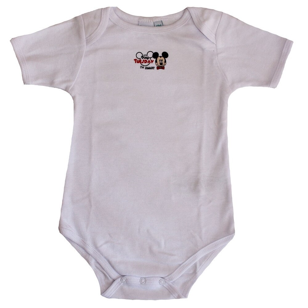 Body maneca scurta, alb, Tuesday