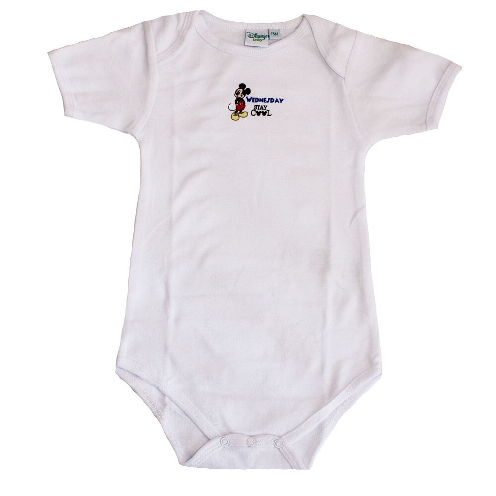 Body maneca scurta, alb, Wednesday