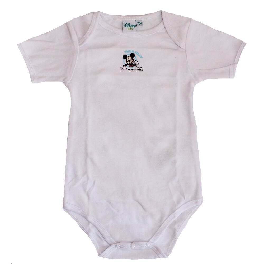 Body maneca scurta, alb,Thursday