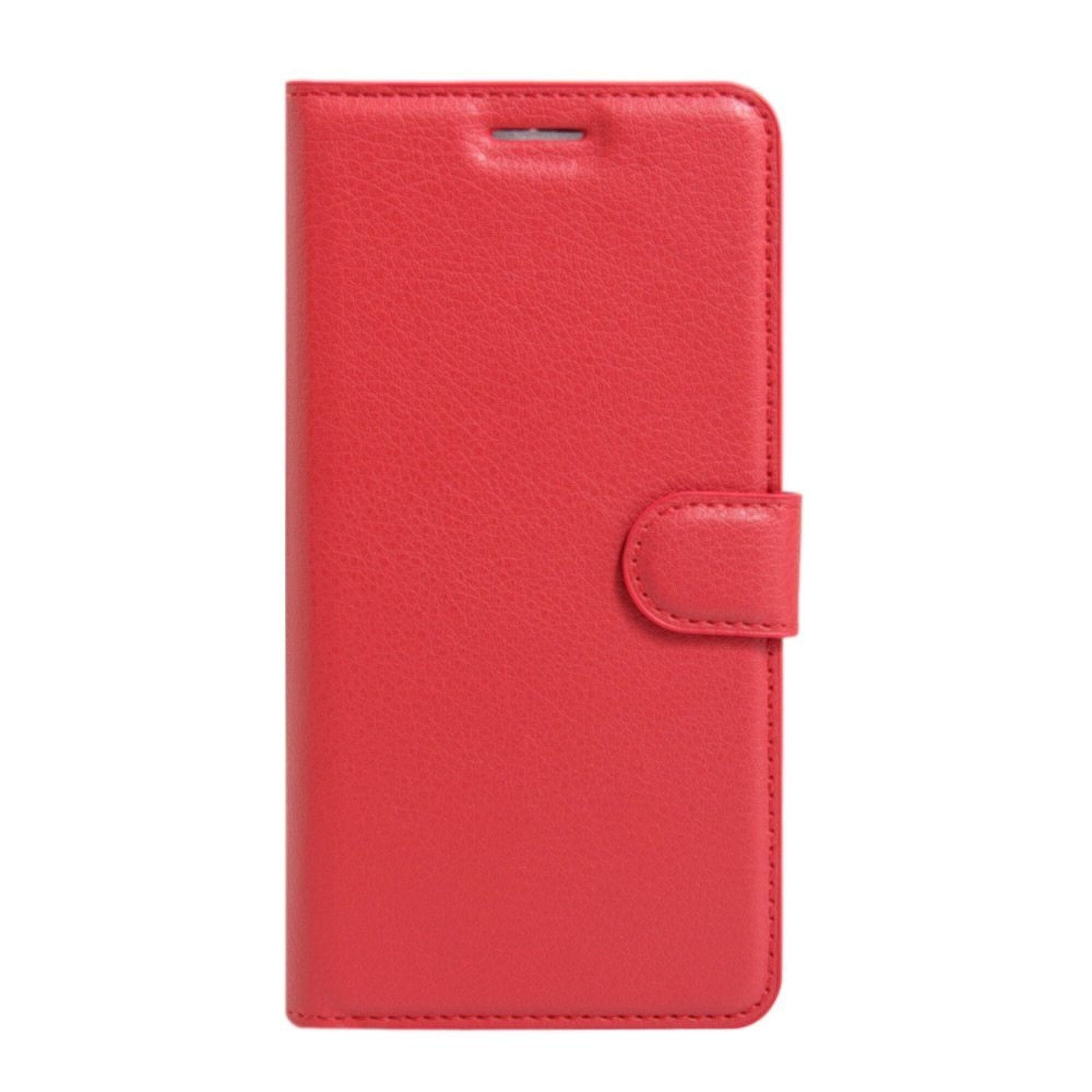 Husa flip din piele eco Wiko Tommy 3 - Crazy Horse - rosu