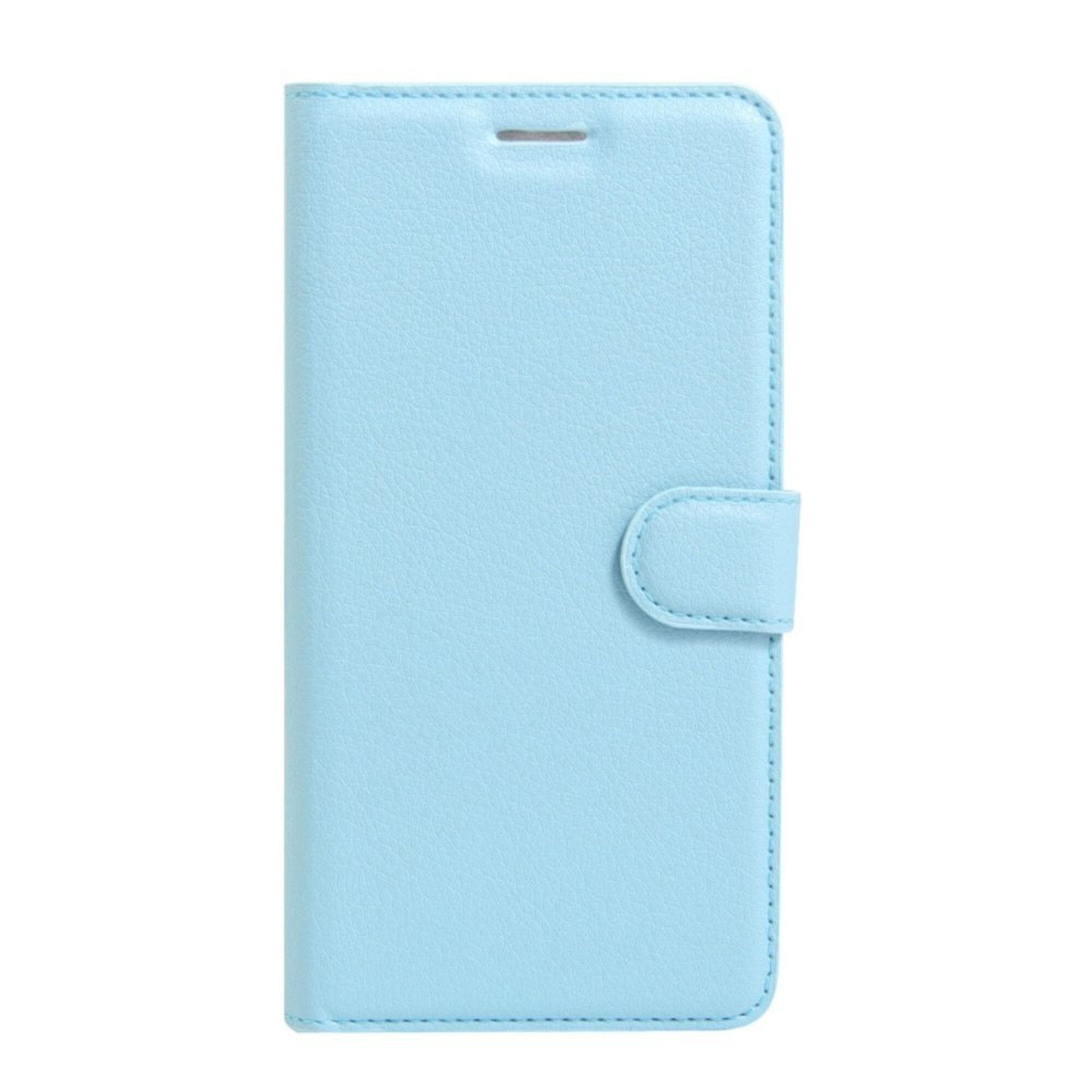 Husa flip din piele eco Wiko Tommy 3 - Crazy Horse - albastru