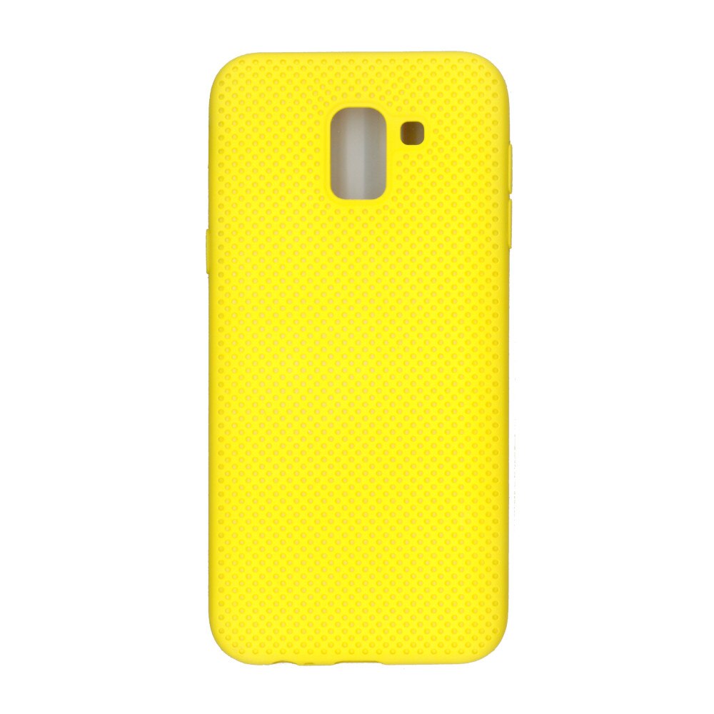 Husa din silicon cu perforatii, Eurocell, pentru Samsung Galaxy J6 2018, galben