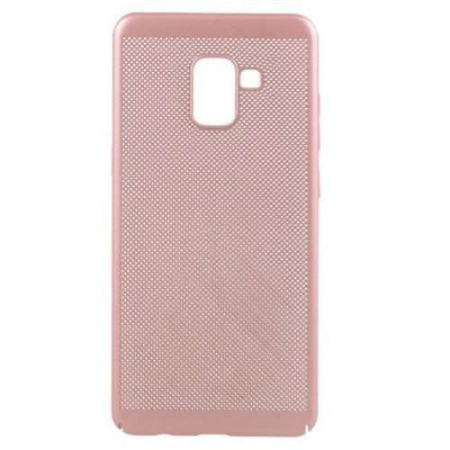 Husa Samsung Galaxy A8 2018 Flippy Deluxe Ultra Slim cu aerisire Roz Auriu