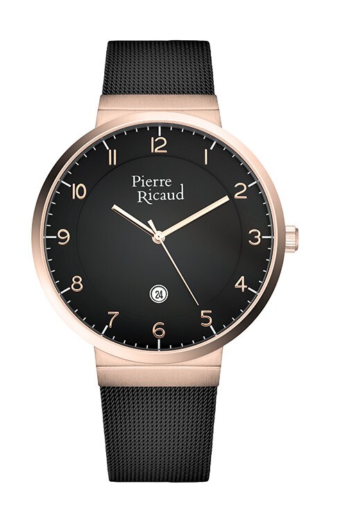 Ceas Pierre Ricaud P97253.K124Q Rose Gold, negru