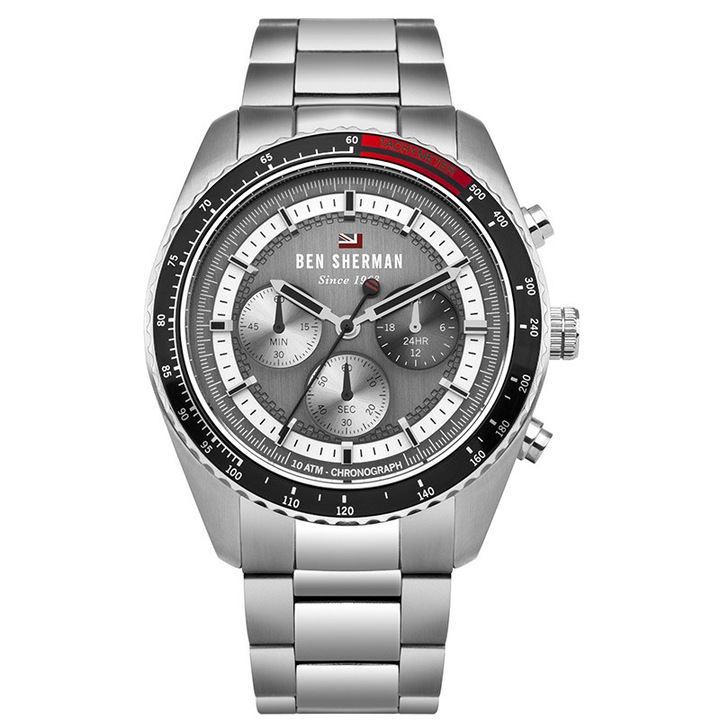 Ceas barbatesc Ben Sherman, curea metalica argintie, WBS108BSM