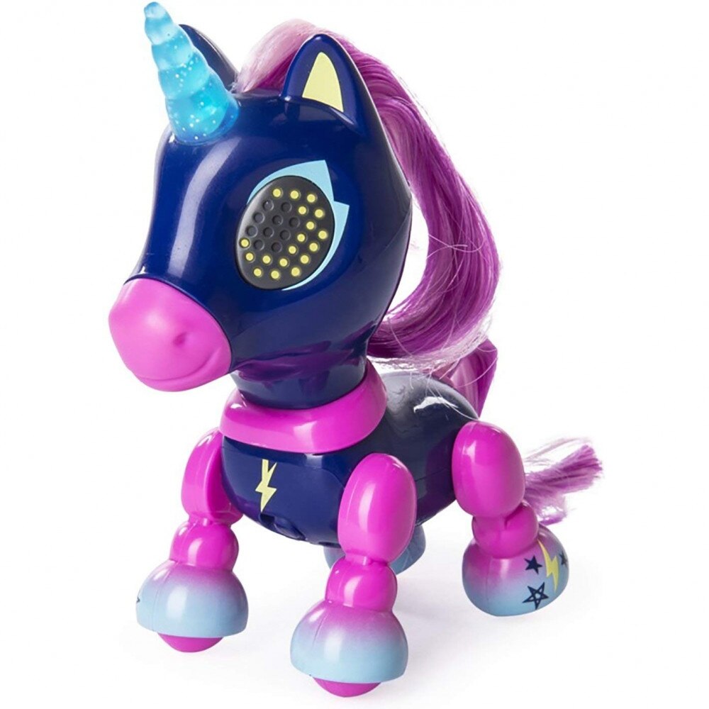 Jucarie interactiva Zoomer Zupps Unicorn Midnight cu lumini si sunete