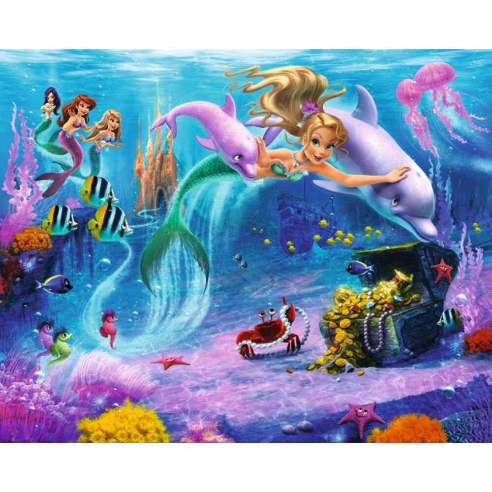 Tapet pe baza de hartie pentru copii Walltastic Mermaids