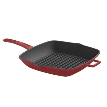 Tigaie grill patrata 28 x 28 cm, rosu - LAVA Tigaie grill patrata 28 x 28 cm, rosu - LAVA