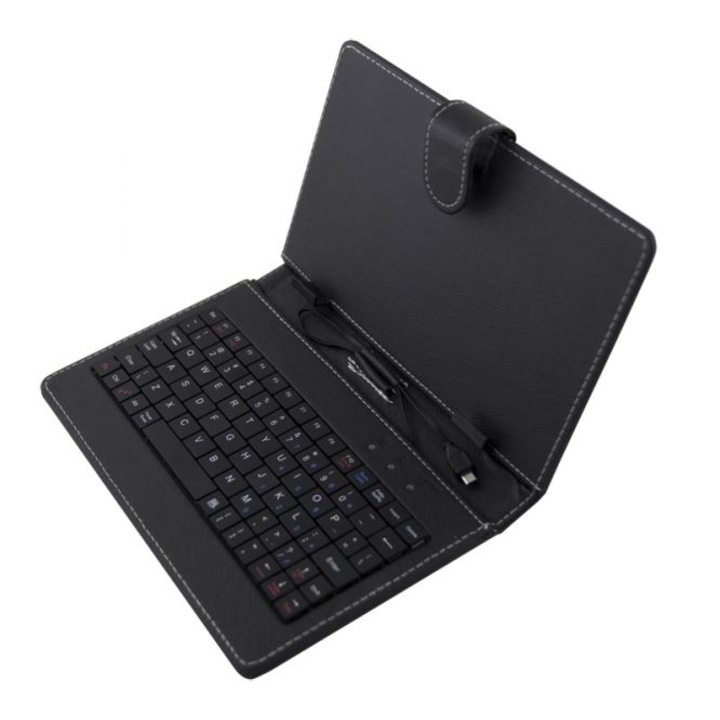 Husa cu tastatura, Esperanza, universala pentru tableta de 7.85", conexiune MicroUSB, Neagra