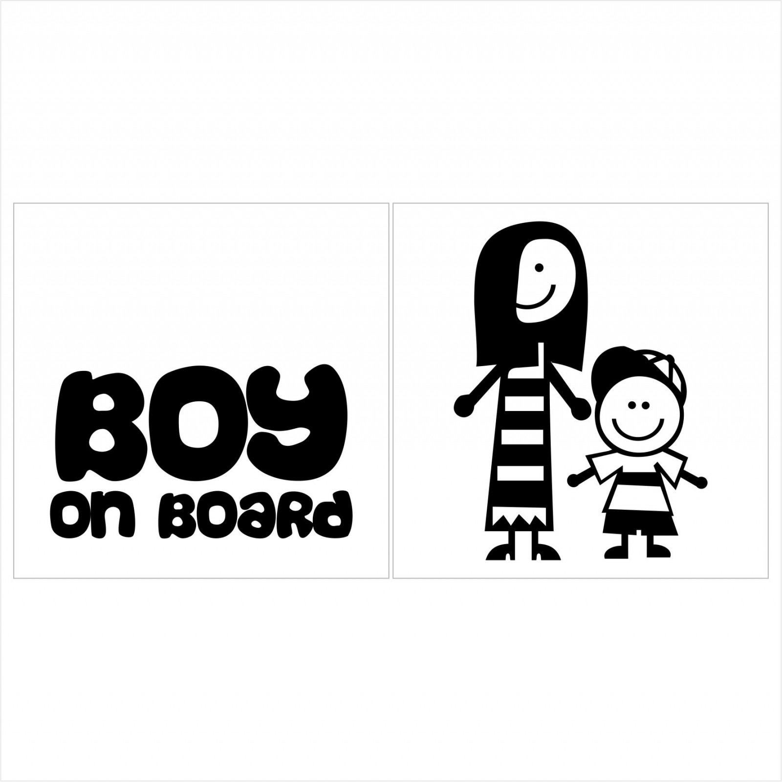 Stickere Boy on board 15x15cm x 2 foi, rezistent la uzura