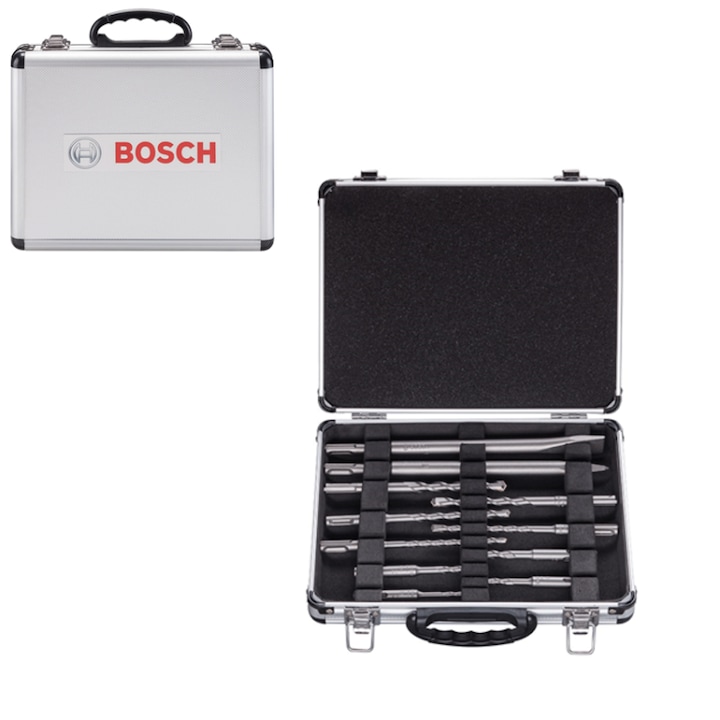 Bosch SDS-PLUS 11 részes szett, véső, betonfúró + koffer