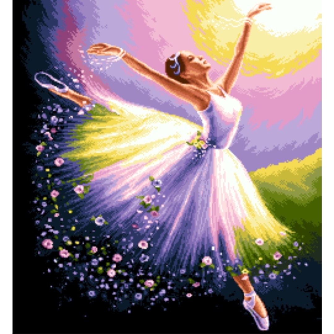 Primavara in pas de dans - kit goblen cu panza imprimata, Rogoblen