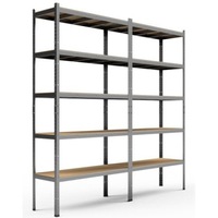 etajera dubla metalica 5 polite mdf 180x180x40 cm 175 kgpolita montaj fara surub prin clipsare cadru metalic din otel zincat polite maro imagen 58_0_
0