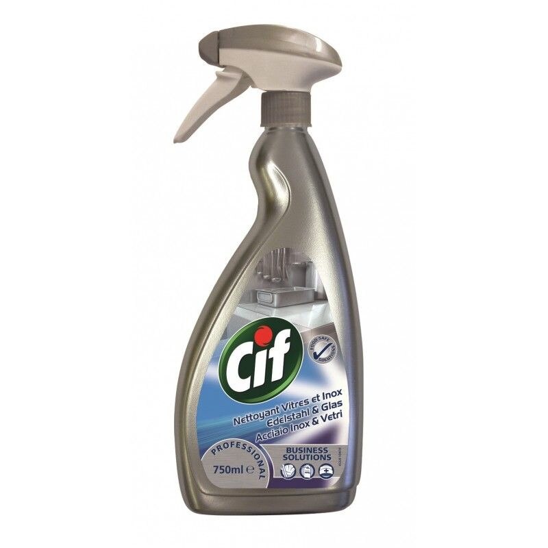 Detergent concentrat pentru geamuri si otel inox Cif Professional 750ml