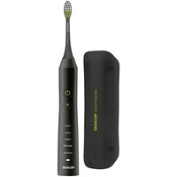 Periuta Electrica Sencor SOC 3311BK Sonic, 48.000 vibratii, 5 programe, doua capete, sterilizare, cutie voiaj, USB, Negru