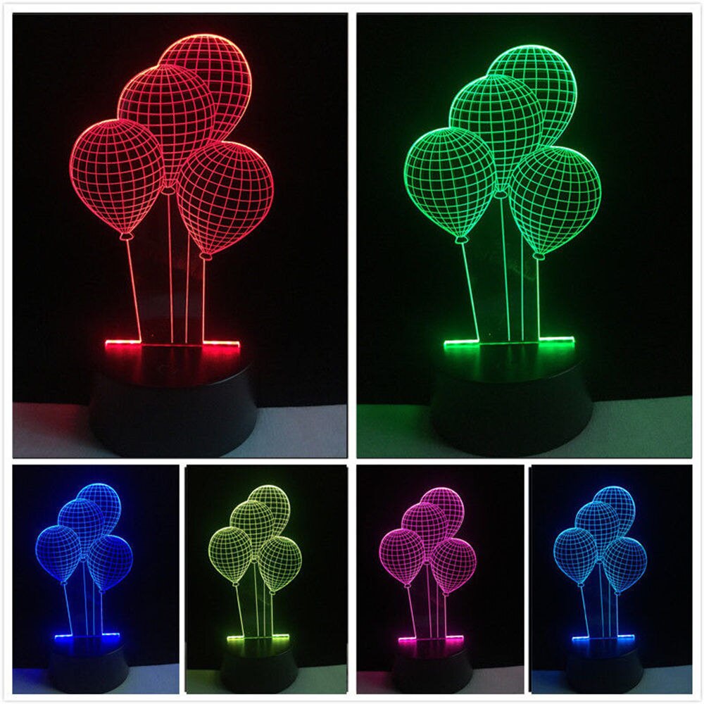 Lampa de Veghe cu Baterii/USB 3D Model Baloane Multicolor