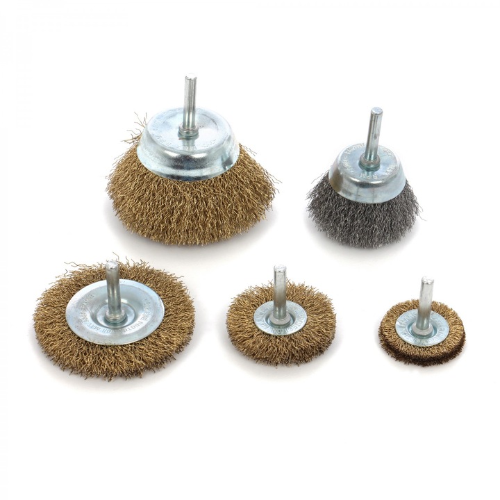 Perii cu tija pentru slefuire si decapare, Peromex FT27484, set 5 bucati