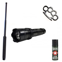 kit btg-143 autoaparare 2in1 electrosoclanterna  baston telescopic police 50 cm  spray nato paralizant  box metalic negru imagen 26_0_
0